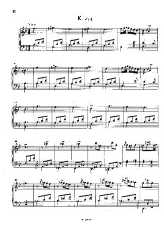 Domenico Scarlatti Keyboard Sonata In Bb Major K.273 score for Piano