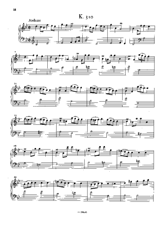 Domenico Scarlatti Keyboard Sonata In Bb Major K.310 score for Piano