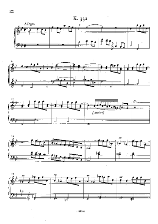 Domenico Scarlatti Keyboard Sonata In Bb Major K.332 score for Piano