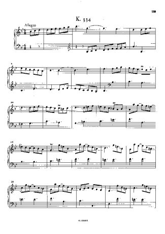 Domenico Scarlatti Keyboard Sonata In Bb Major K.334 score for Piano