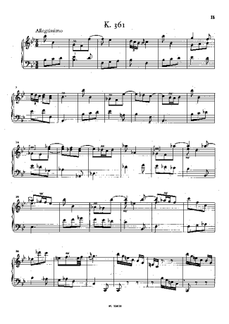 Domenico Scarlatti Keyboard Sonata In Bb Major K.361 score for Piano