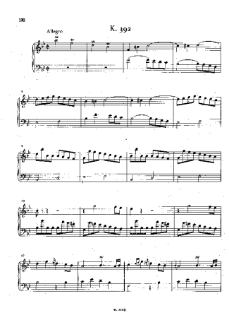 Domenico Scarlatti Keyboard Sonata In Bb Major K.392 score for Piano
