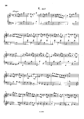 Domenico Scarlatti Keyboard Sonata In Bb Major K.441 score for Piano