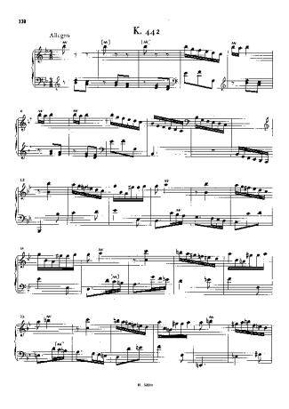 Domenico Scarlatti Keyboard Sonata In Bb Major K.442 score for Piano