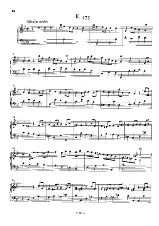 Domenico Scarlatti Keyboard Sonata In Bb Major K.473 score for Piano