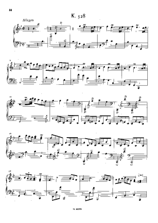 Domenico Scarlatti Keyboard Sonata In Bb Major K.528 score for Piano