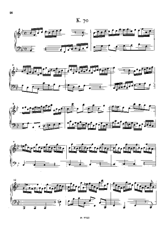 Domenico Scarlatti Keyboard Sonata In Bb Major K.70 score for Piano