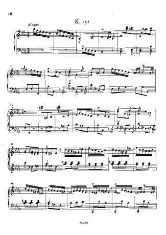 Domenico Scarlatti Keyboard Sonata In Bbm K.131 score for Piano