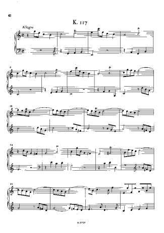 Domenico Scarlatti Keyboard Sonata In C Major K.117 score for Piano