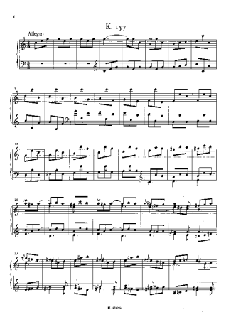 Domenico Scarlatti Keyboard Sonata In C Major K.157 score for Piano