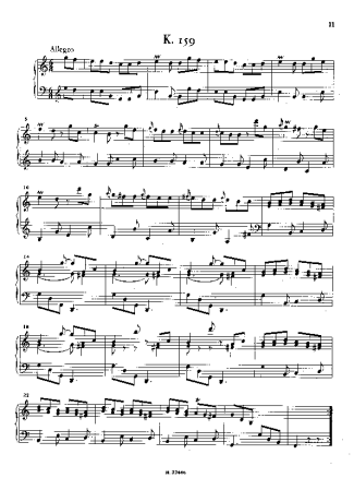Domenico Scarlatti Keyboard Sonata In C Major K.159 score for Piano