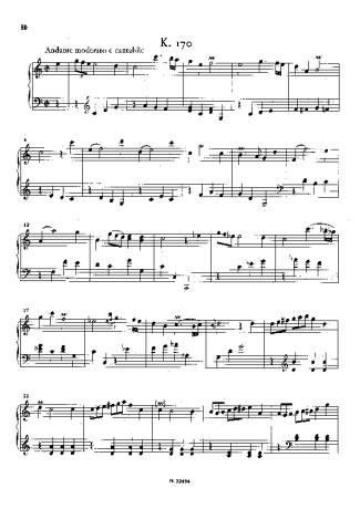 Domenico Scarlatti Keyboard Sonata In C Major K.170 score for Piano