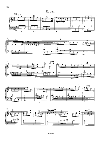 Domenico Scarlatti Keyboard Sonata In C Major K.231 score for Piano