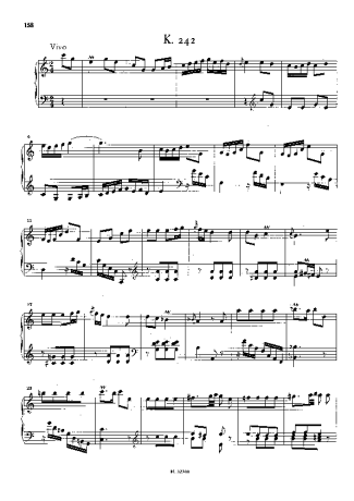 Domenico Scarlatti Keyboard Sonata In C Major K.242 score for Piano