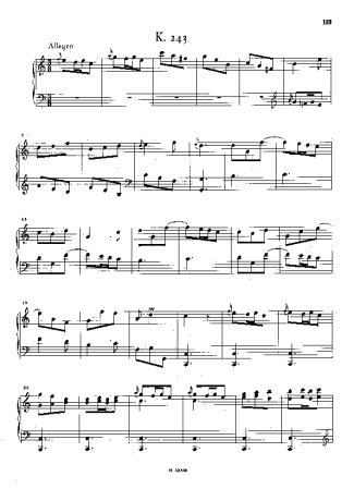 Domenico Scarlatti Keyboard Sonata In C Major K.243 score for Piano
