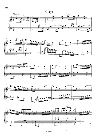 Domenico Scarlatti Keyboard Sonata In C Major K.250 score for Piano