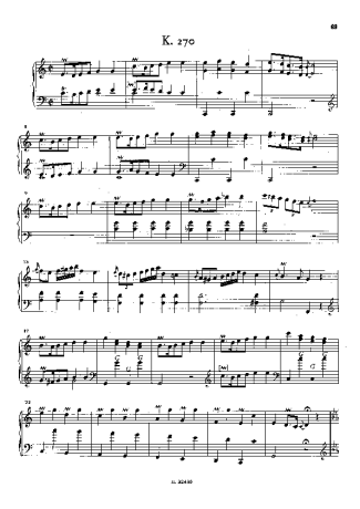 Domenico Scarlatti Keyboard Sonata In C Major K.270 score for Piano