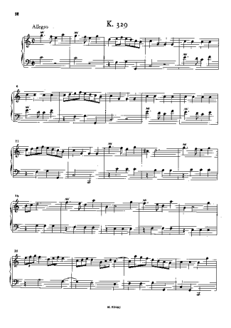 Domenico Scarlatti Keyboard Sonata In C Major K.329 score for Piano