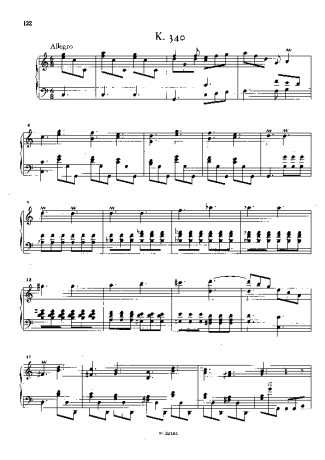 Domenico Scarlatti Keyboard Sonata In C Major K.340 score for Piano