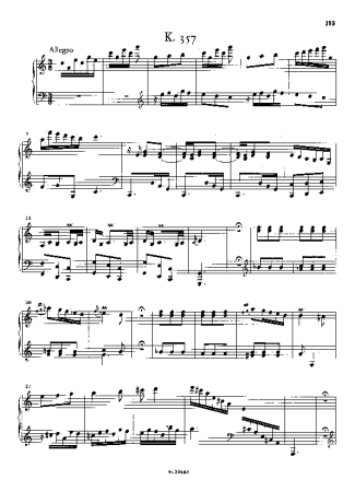 Domenico Scarlatti Keyboard Sonata In C Major K.357 score for Piano