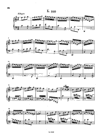 Domenico Scarlatti Keyboard Sonata In C Major K.399 score for Piano