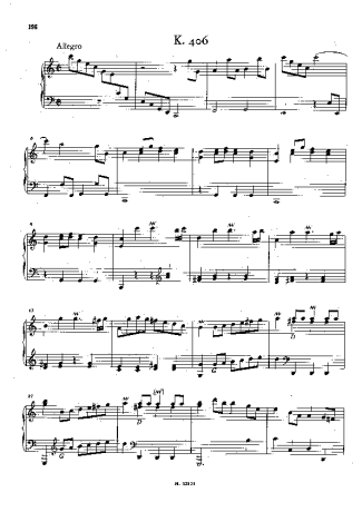 Domenico Scarlatti Keyboard Sonata In C Major K.406 score for Piano