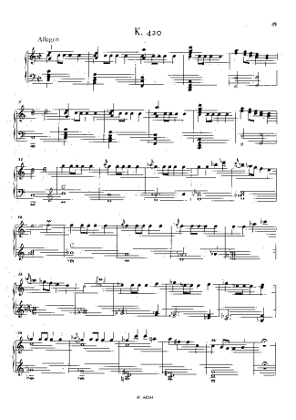 Domenico Scarlatti Keyboard Sonata In C Major K.420 score for Piano