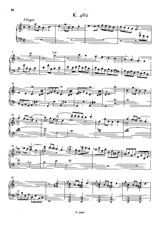 Domenico Scarlatti Keyboard Sonata In C Major K.460 score for Piano