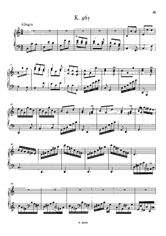 Domenico Scarlatti Keyboard Sonata In C Major K.465 score for Piano