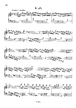 Domenico Scarlatti Keyboard Sonata In C Major K.485 score for Piano