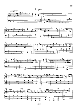 Domenico Scarlatti Keyboard Sonata In C Major K.501 score for Piano