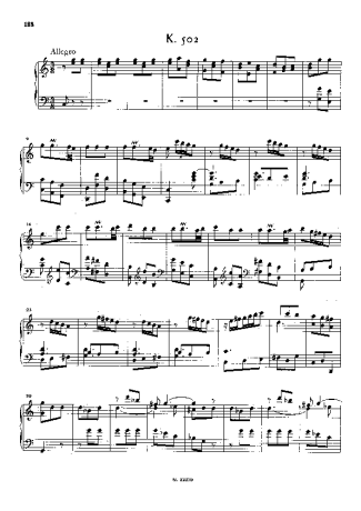 Domenico Scarlatti Keyboard Sonata In C Major K.502 score for Piano