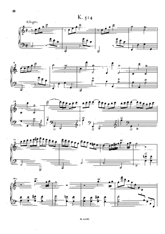 Domenico Scarlatti Keyboard Sonata In C Major K.514 score for Piano