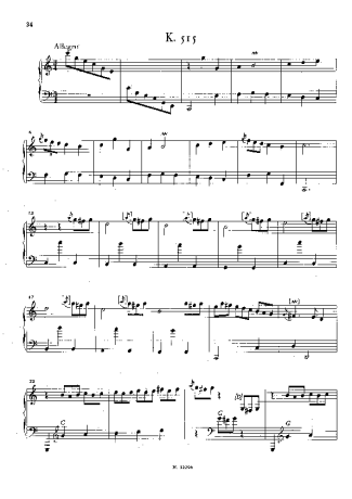 Domenico Scarlatti Keyboard Sonata In C Major K.515 score for Piano