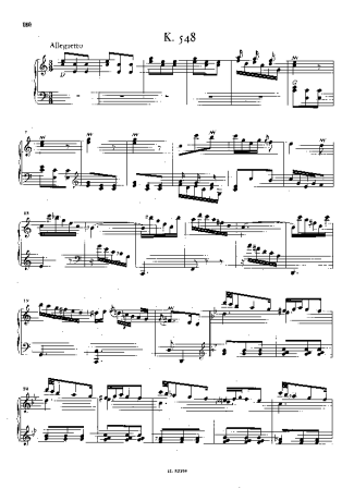 Domenico Scarlatti Keyboard Sonata In C Major K.548 score for Piano