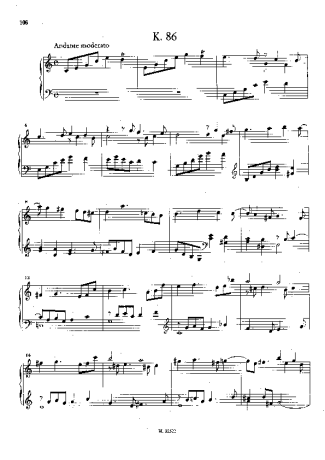 Domenico Scarlatti Keyboard Sonata In C Major K.86 score for Piano