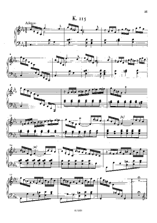 Domenico Scarlatti Keyboard Sonata In C Minor K.115 score for Piano