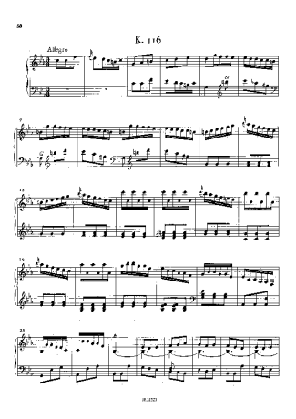Domenico Scarlatti Keyboard Sonata In C Minor K.116 score for Piano