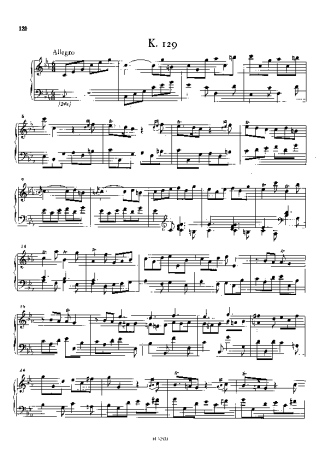 Domenico Scarlatti Keyboard Sonata In C Minor K.129 score for Piano
