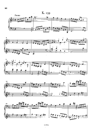 Domenico Scarlatti Keyboard Sonata In C Minor K.139 score for Piano