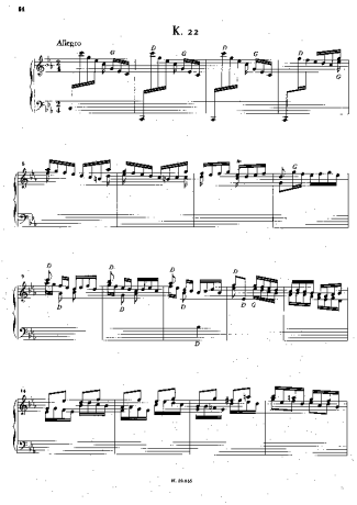Domenico Scarlatti Keyboard Sonata In C Minor K.22 score for Piano