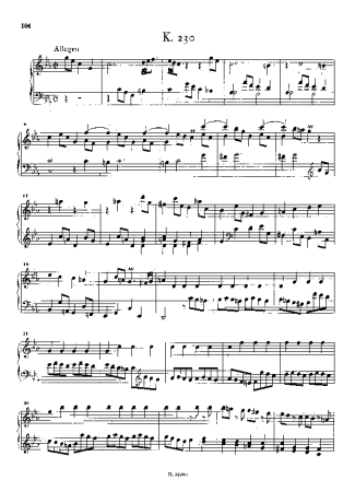 Domenico Scarlatti Keyboard Sonata In C Minor K.230 score for Piano