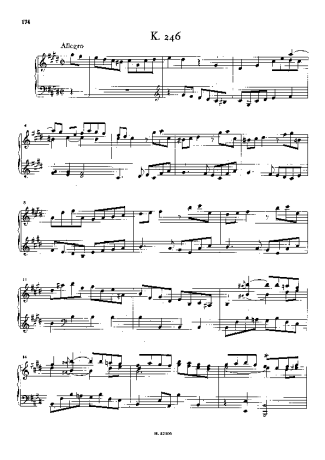 Domenico Scarlatti Keyboard Sonata In C# Minor K.246 score for Piano