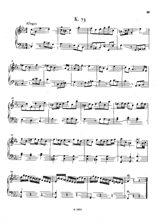 Domenico Scarlatti Keyboard Sonata In C Minor K.73 score for Piano