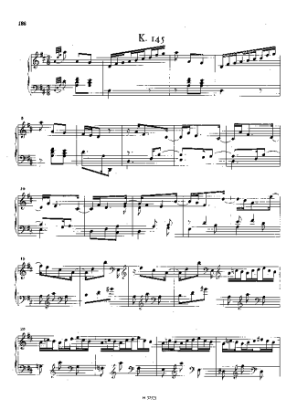 Domenico Scarlatti Keyboard Sonata In D Major K.145 score for Piano