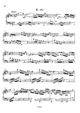 Domenico Scarlatti Keyboard Sonata In D Major K.160 score for Piano