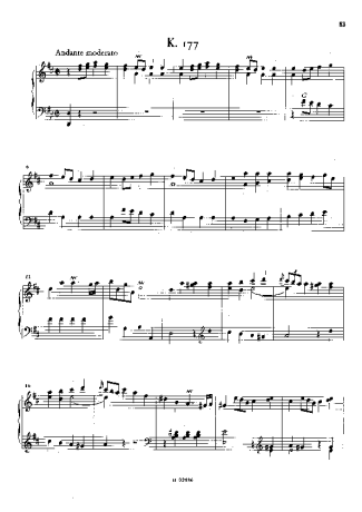 Domenico Scarlatti Keyboard Sonata In D Major K.177 score for Piano