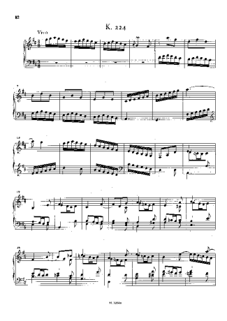 Domenico Scarlatti Keyboard Sonata In D Major K.224 score for Piano