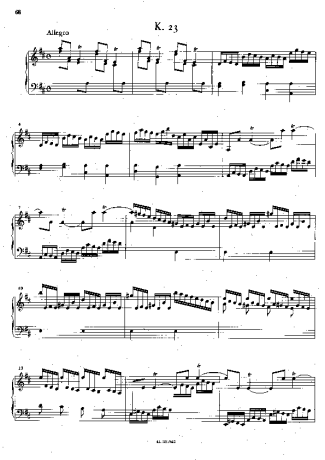 Domenico Scarlatti Keyboard Sonata In D Major K.23 score for Piano