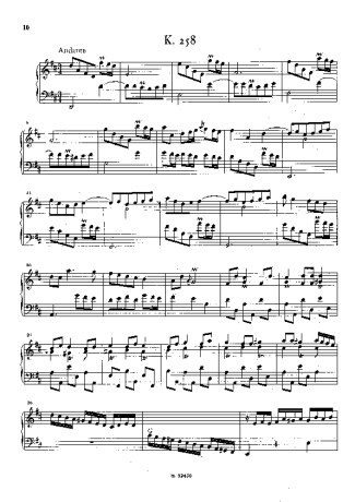Domenico Scarlatti Keyboard Sonata In D Major K.258 score for Piano